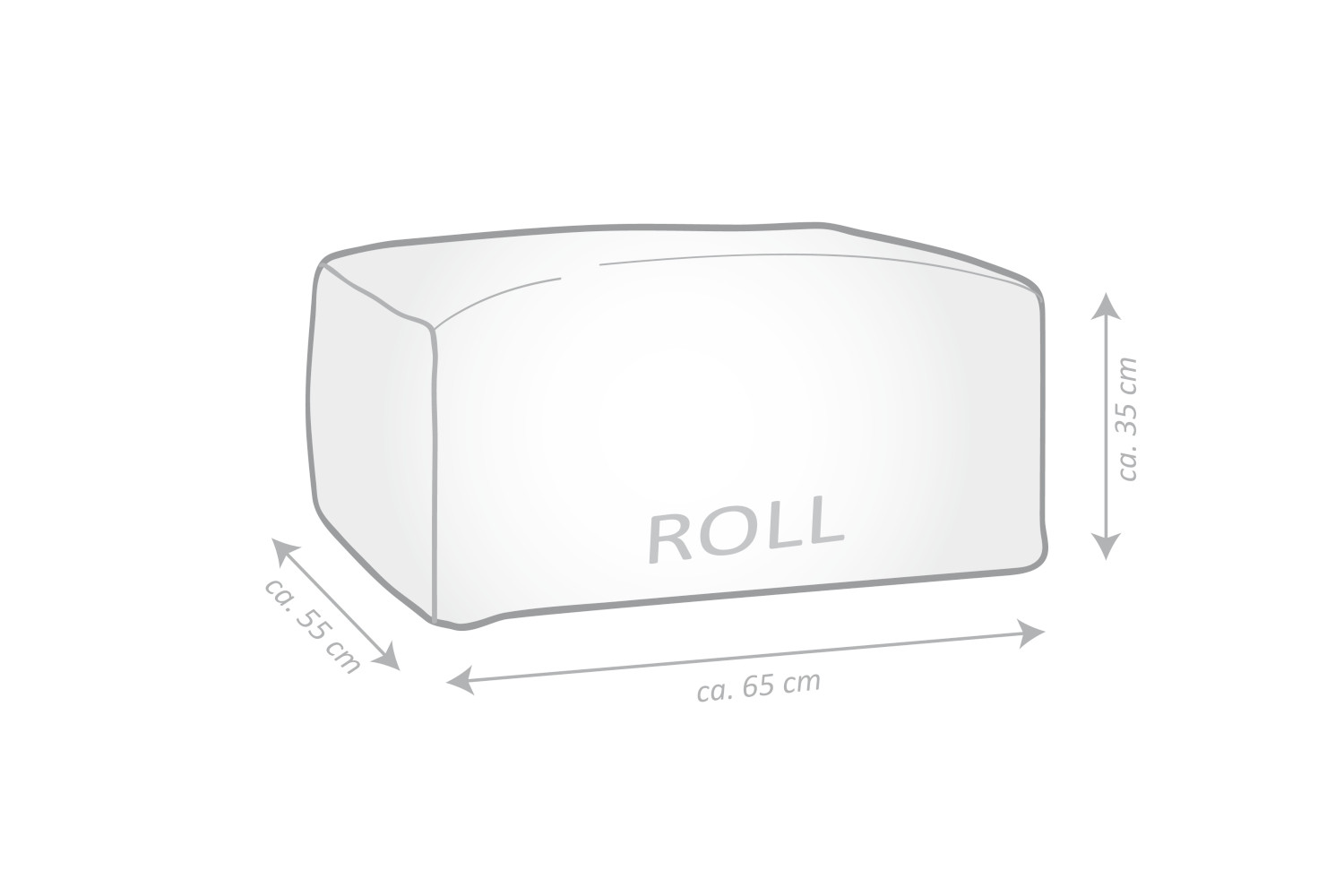 Sitting Point Sitzsack Shara Roll salbei, 55x65x35 cm