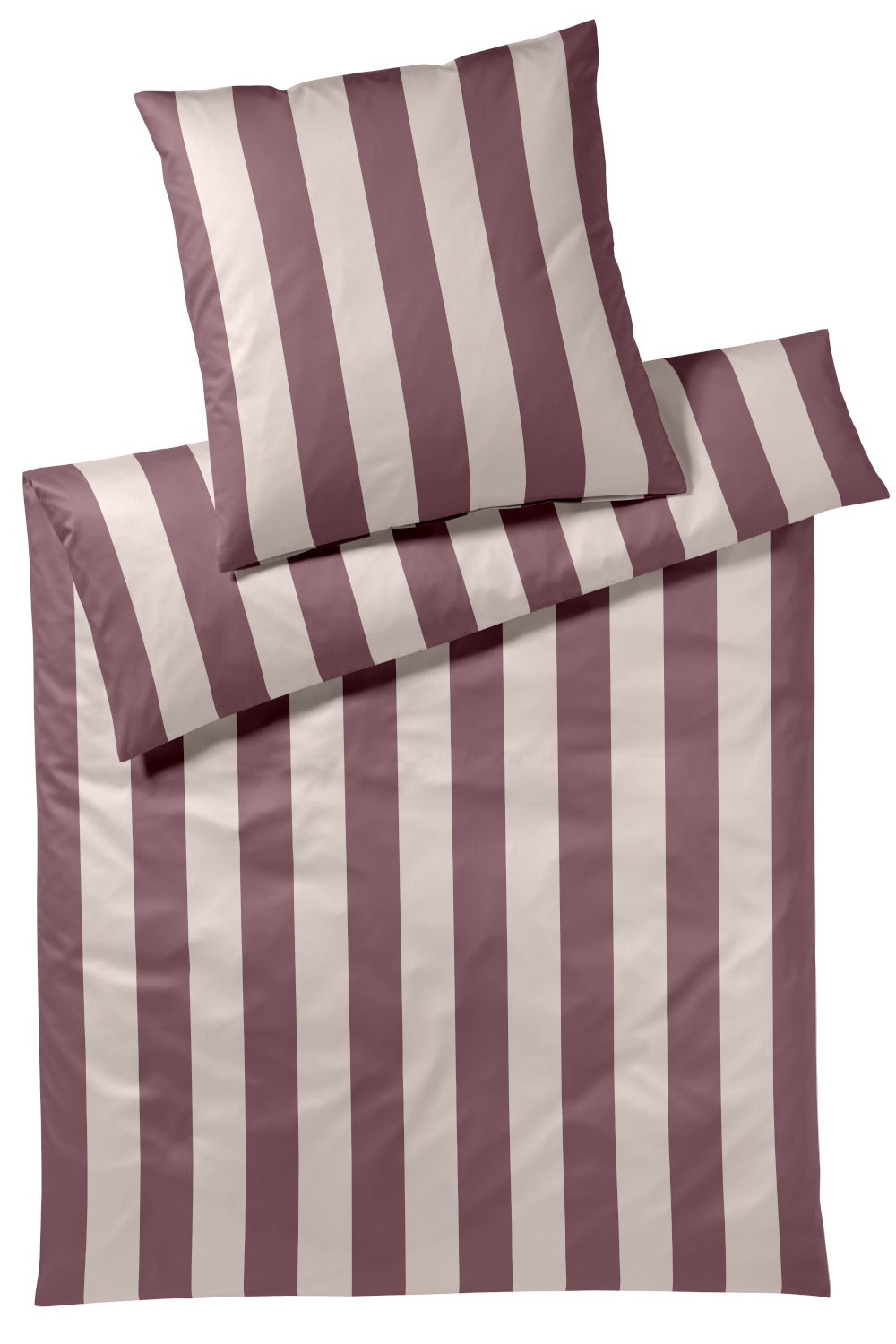 Elegante Comfort Satin Bettwäsche Night Stripe mauve, aus 100% Baumwolle