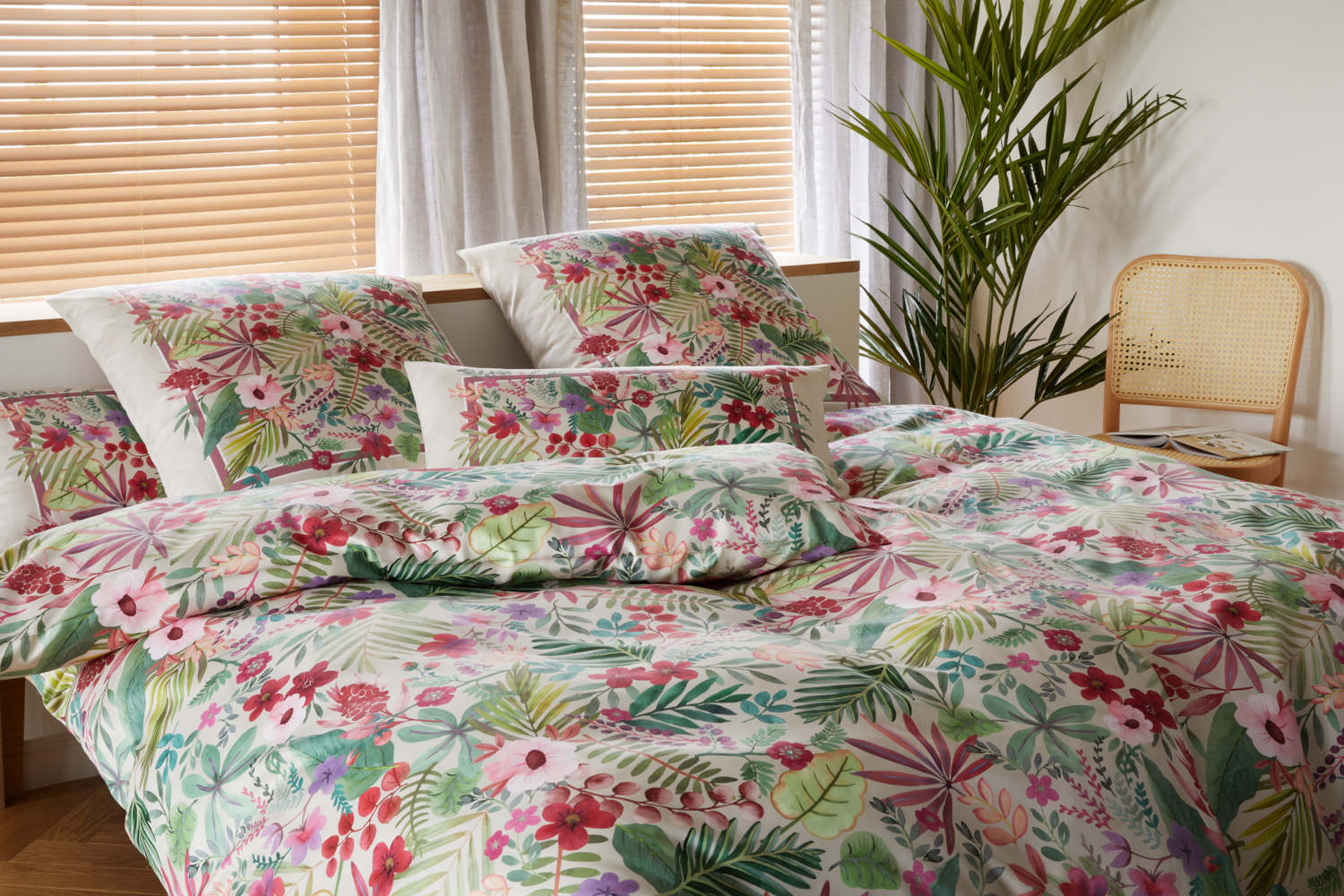 Elegante Comfort Satin Bettwäsche Rise multicolor, aus 100% Baumwolle