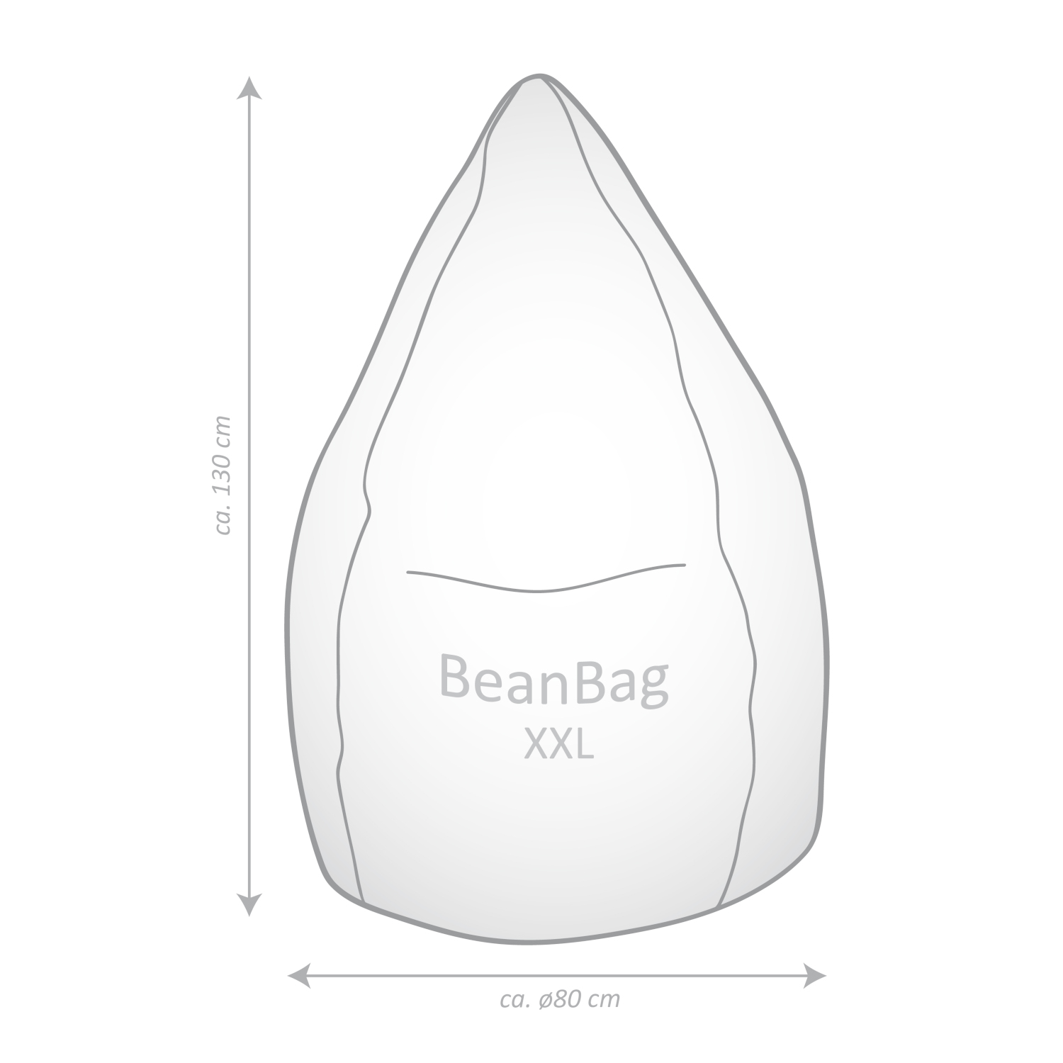 Sitting Point Sitzsack Comodo mittelgrau XXL, 130x80 cm 