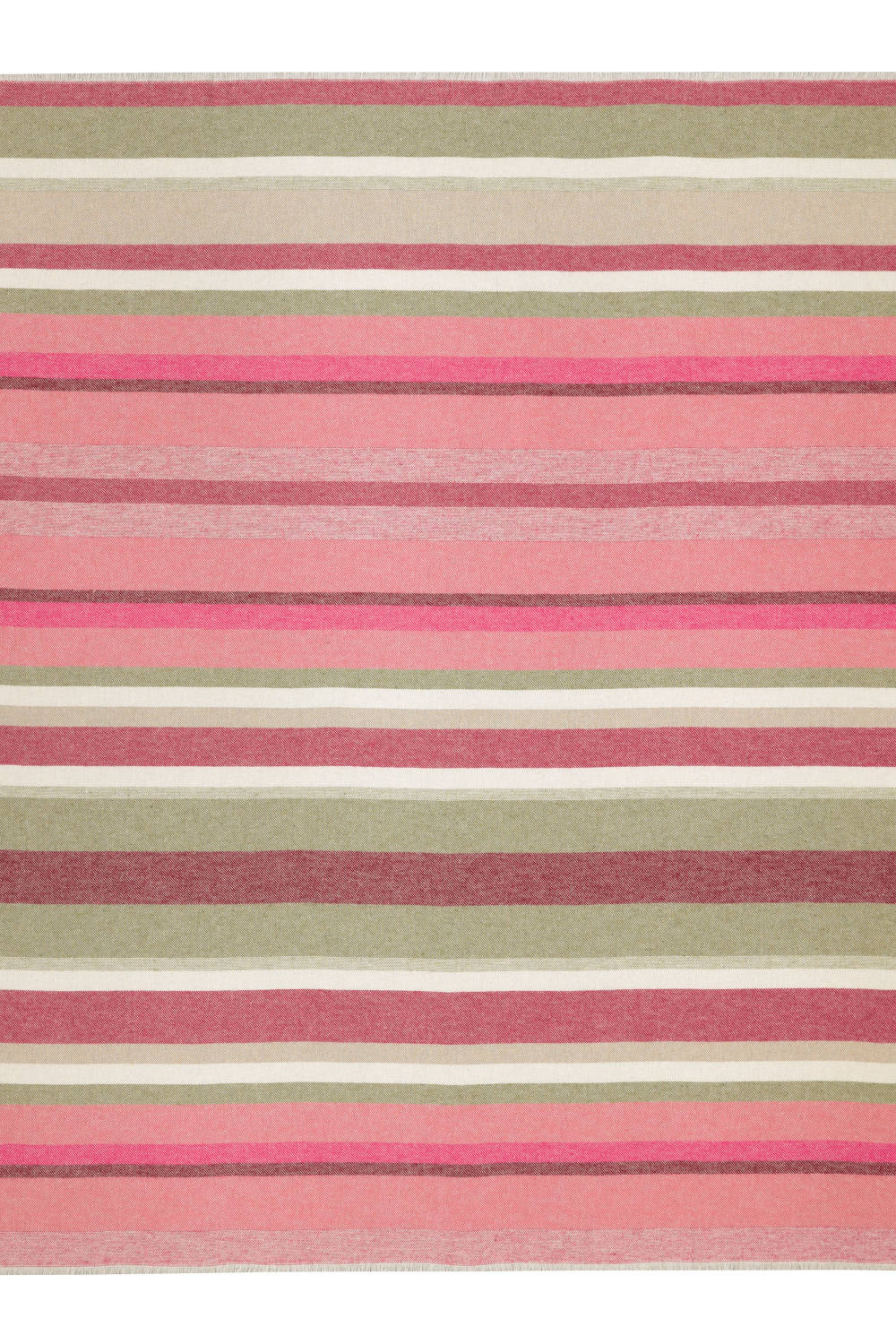 Wohnplaid Biederlack Stripe Out Pink mit kurzen Fransen, 130x170 cm 